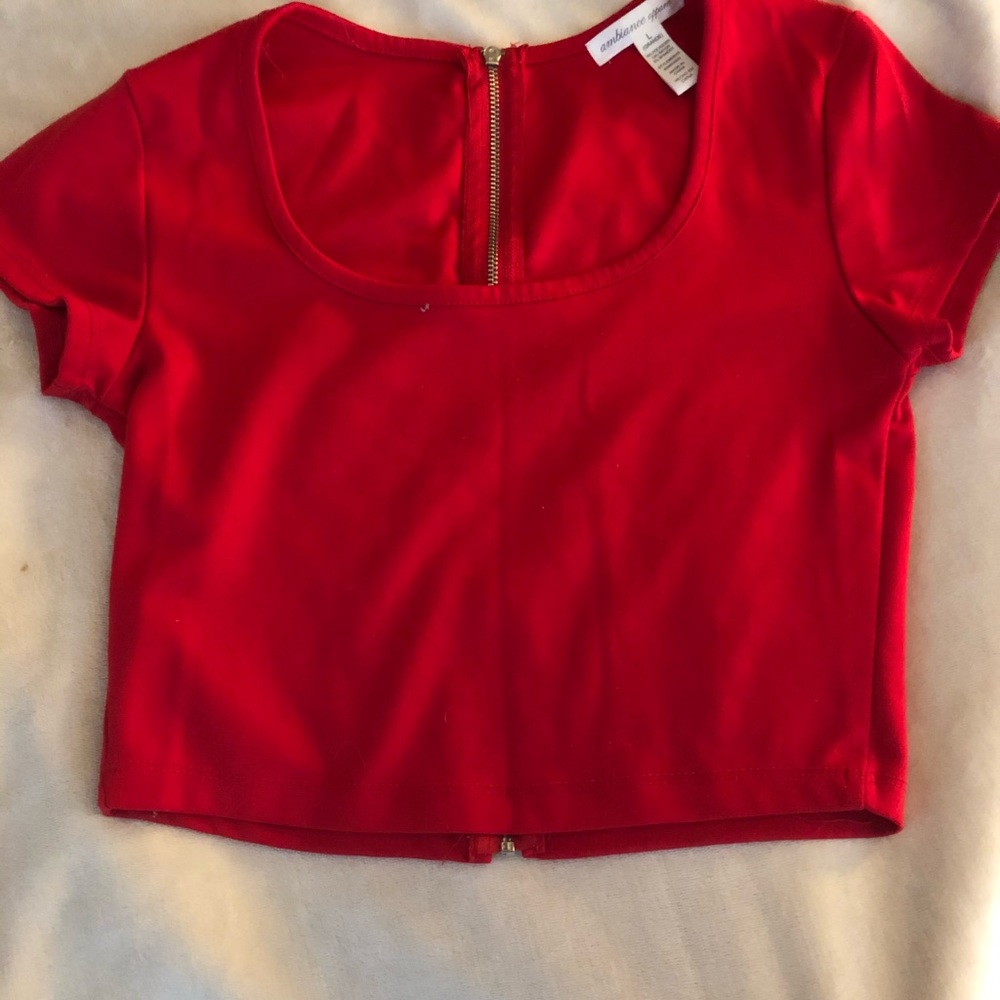 Crop top with zipper back